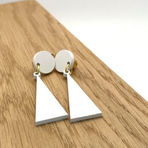 clips SCALA blancs , boucles scala à clip , Boucles SCALA triangle à clip – Design’n Chic – blancs