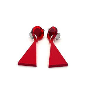 clips SCALA rouges , boucles scala à clip , Boucles SCALA triangle à clip – Design’n Chic – rouges